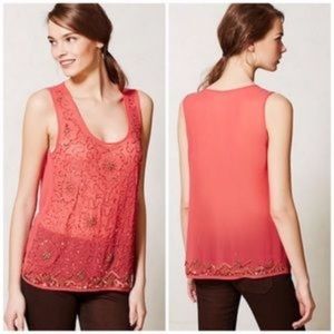 Anthro Moulinette Soeurs Glisten Beaded Tank